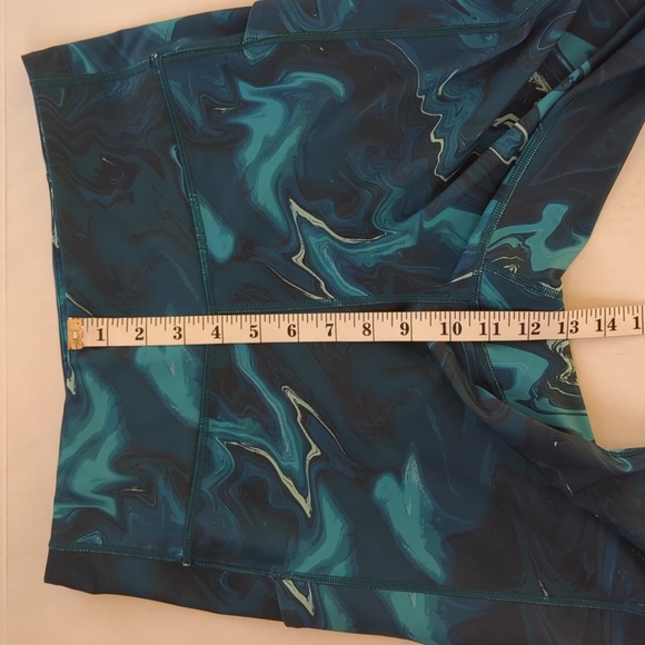 Tek Gear Ultra Stretch High-Waisted Side Pockets Leggings LARGE Green Blue - Picture 14 of 14